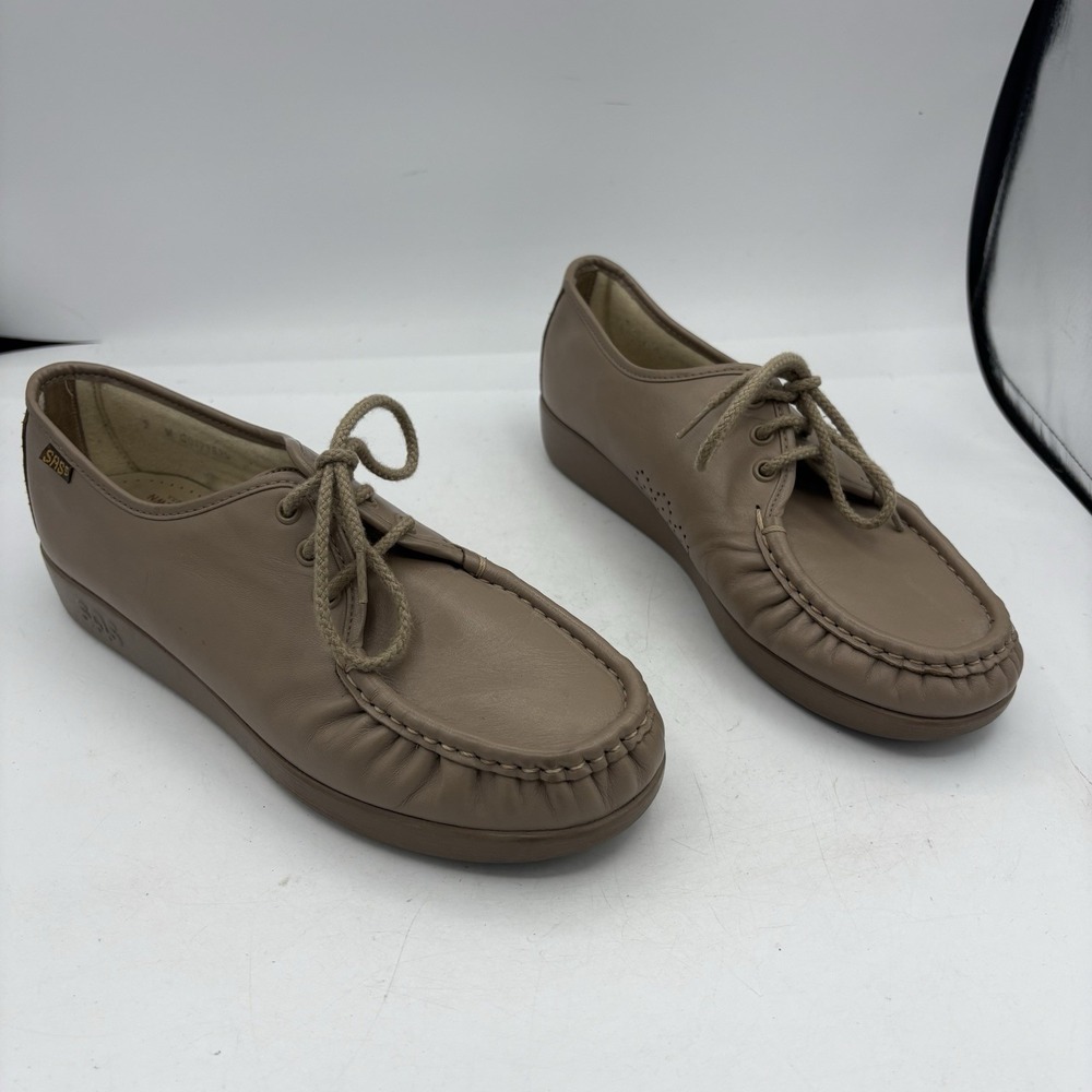 SAS Shoes Womens Size 9 Siesta‎ Mocha Moc Toe Oxford Comfort Handsewn USA
